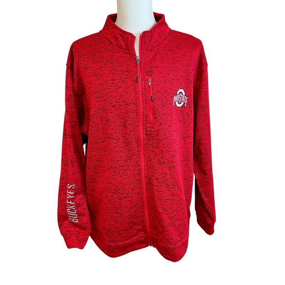 CHAMPION Ohio State Buckeyes Mens Jacket‎ 2XL Red Full Zip College Football - Picture 2 of 13